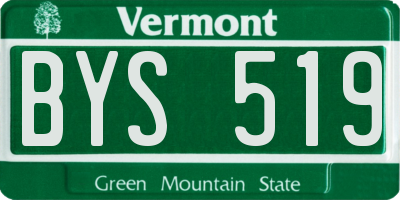 VT license plate BYS519
