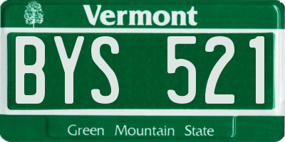 VT license plate BYS521