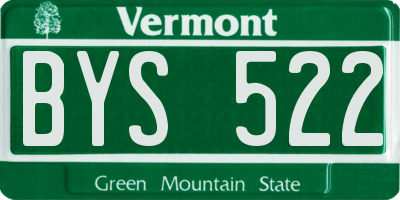 VT license plate BYS522