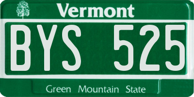 VT license plate BYS525