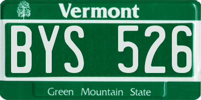 VT license plate BYS526