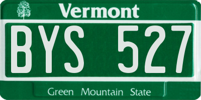 VT license plate BYS527