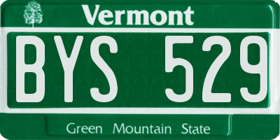 VT license plate BYS529