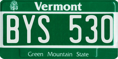 VT license plate BYS530