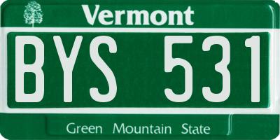 VT license plate BYS531