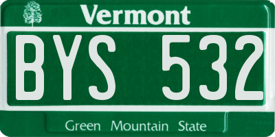 VT license plate BYS532