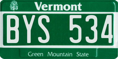 VT license plate BYS534