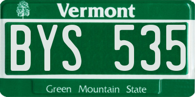 VT license plate BYS535