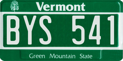 VT license plate BYS541