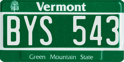 VT license plate BYS543