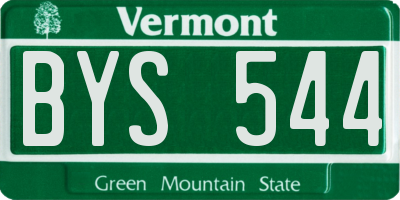 VT license plate BYS544