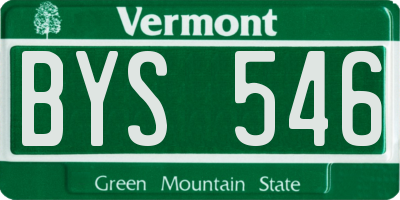 VT license plate BYS546