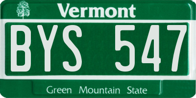 VT license plate BYS547