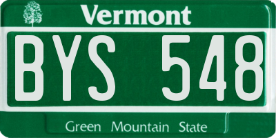 VT license plate BYS548