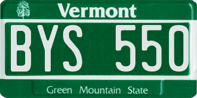 VT license plate BYS550