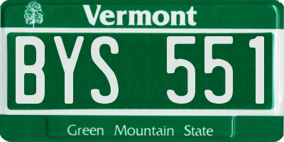 VT license plate BYS551