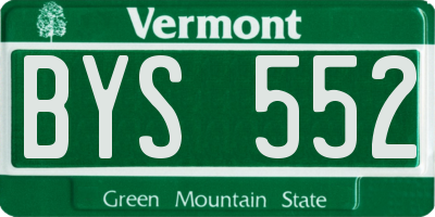 VT license plate BYS552