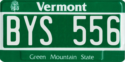 VT license plate BYS556