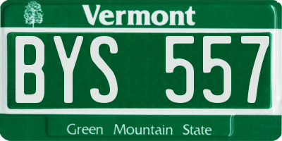 VT license plate BYS557