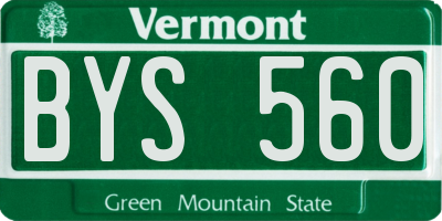VT license plate BYS560