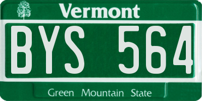 VT license plate BYS564