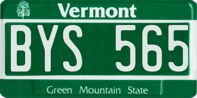 VT license plate BYS565
