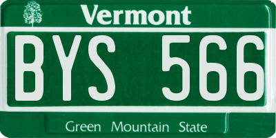 VT license plate BYS566