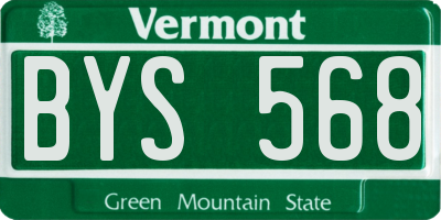 VT license plate BYS568