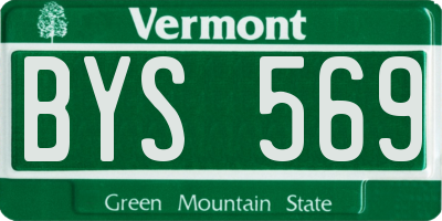 VT license plate BYS569
