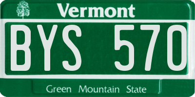 VT license plate BYS570