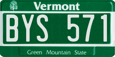 VT license plate BYS571