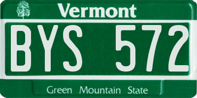 VT license plate BYS572