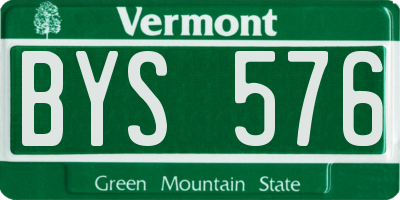 VT license plate BYS576