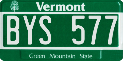 VT license plate BYS577