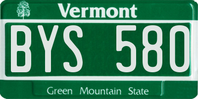 VT license plate BYS580
