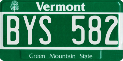 VT license plate BYS582