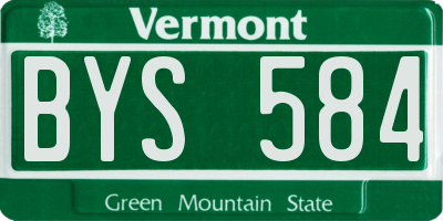 VT license plate BYS584