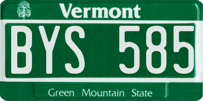 VT license plate BYS585