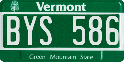 VT license plate BYS586