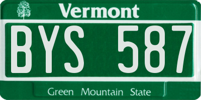 VT license plate BYS587