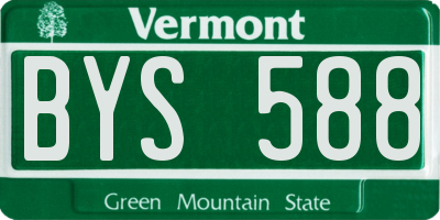 VT license plate BYS588