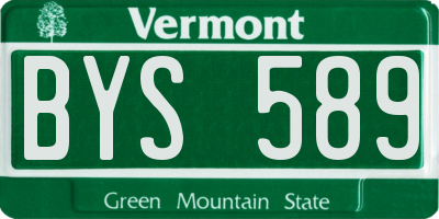 VT license plate BYS589
