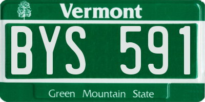 VT license plate BYS591