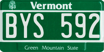 VT license plate BYS592