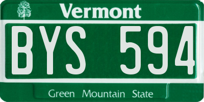 VT license plate BYS594