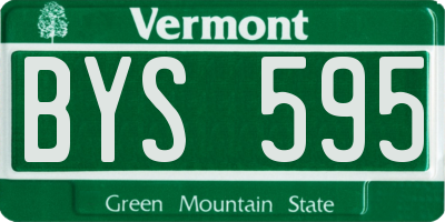 VT license plate BYS595