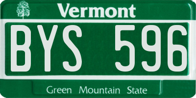 VT license plate BYS596