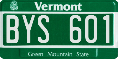 VT license plate BYS601