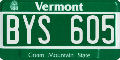 VT license plate BYS605