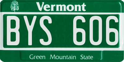 VT license plate BYS606